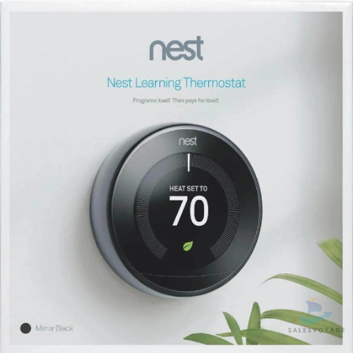 SEALED: Mirror Black, Google / Nest 3rd Gen Learning Thermostat T3018US