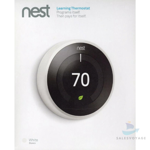 SEALED: White Google / Nest 3rd Gen Learning Thermostat T3017US